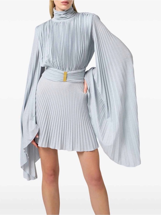 elisabetta franchi Dresses & Skirts - Pleated Mini Dress in Light Blue